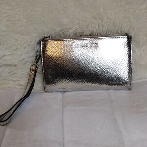 Michael Kors Metallic Silver Clutch